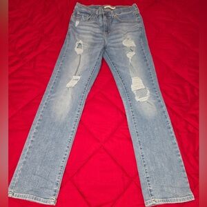 Women's Blue Straight Leg Jeans